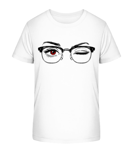 Hipster Eyes Red - Kid's Bio T-Shirt Stanley Stella - White - Front