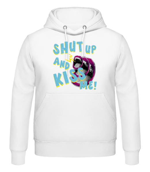 Shut Up And Kiss Me - Men's Hoodie - White - Front