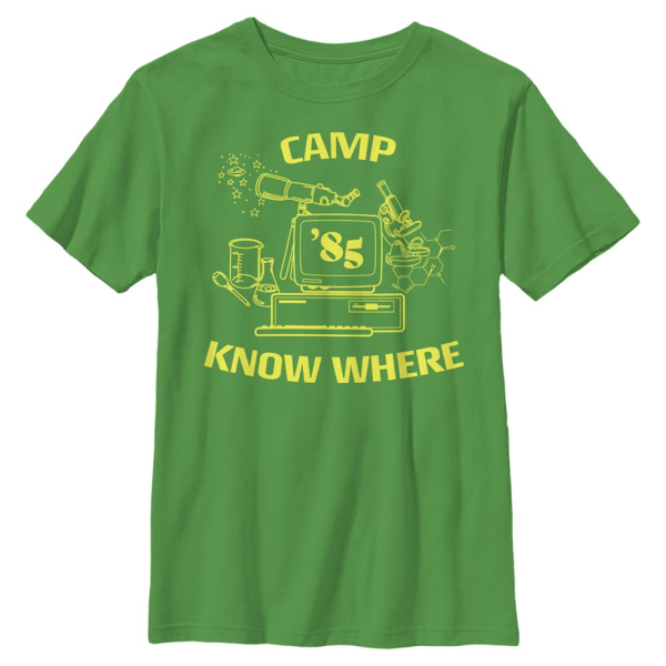 Netflix - Stranger Things - Logo Camp Know Where - Kinder T-Shirt - Irischgrün - Vorne