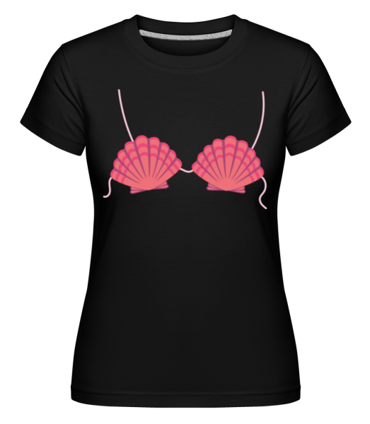 Muschel Bikini - Shirtinator Frauen T-Shirt - Schwarz - Vorne