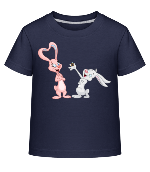 Love Rabbits Comic - Kinder Shirtinator T-Shirt - Marine - Vorne