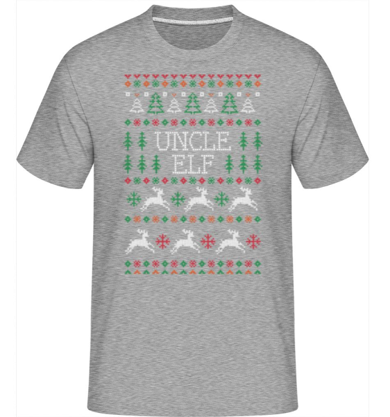 Uncle Elf - Shirtinator Männer T-Shirt - Grau meliert - Vorne