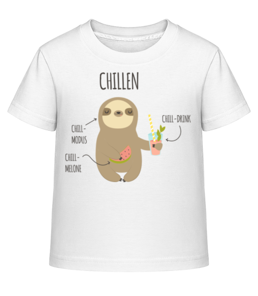 Chill Faultier - Kinder Shirtinator T-Shirt - Weiß - Vorne