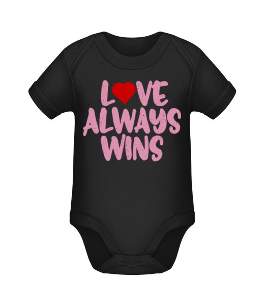 Love Always Wins - Baby Bio Strampler - Schwarz - Vorne