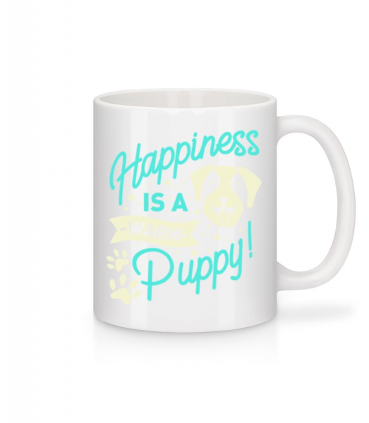 Happiness Is A Warm Puppy - Mug - White - Front