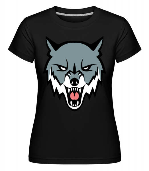 Grimmiger Wolf - Shirtinator Frauen T-Shirt - Schwarz - Vorn