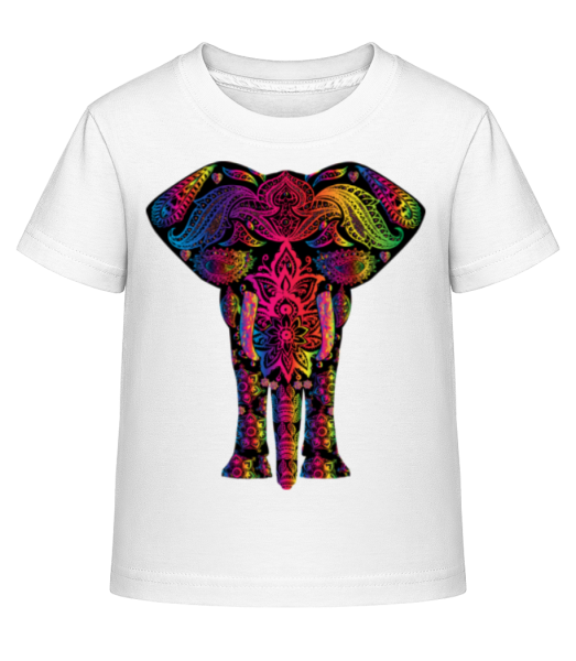 Bunter Elefant - Kinder Shirtinator T-Shirt - Weiß - Vorne