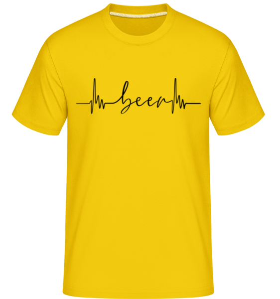 Beer Hearbeat -  Shirtinator Men's T-Shirt - Golden yellow - Front