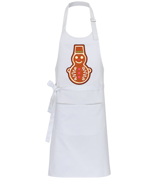 Gingerbread Snowman - Professional Apron - White - Front