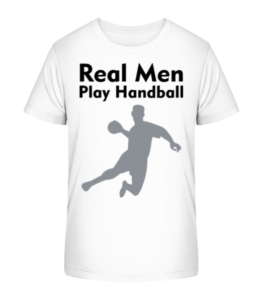 Real Men Play Handball - Kinder Bio T-Shirt Stanley Stella - Weiß - Vorne
