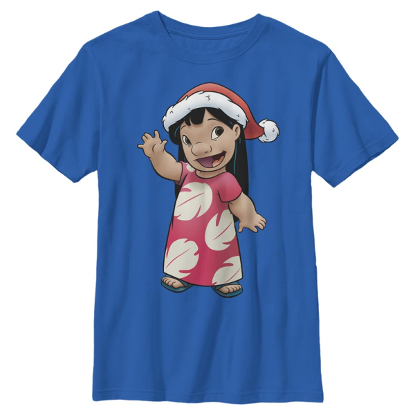 Disney Classics - Lilo & Stitch - Lilo Holiday - Weihnachten - Kinder T-Shirt - Royalblau - Vorne