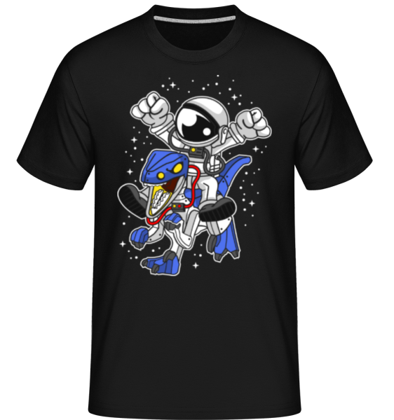 Astronaut Dino Robot - Shirtinator Männer T-Shirt - Schwarz - Vorne