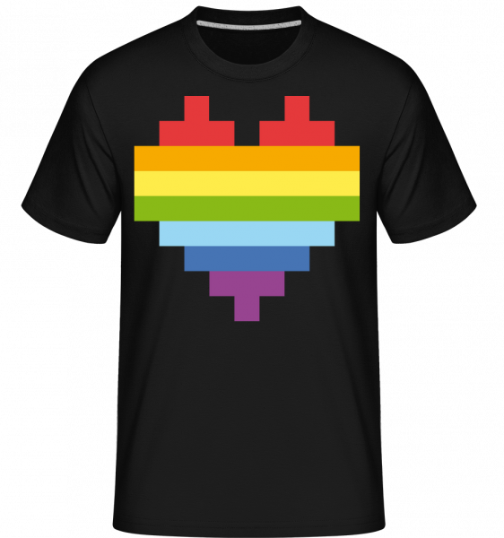 Rainbow Heart - Shirtinator Männer T-Shirt - Schwarz - Vorn