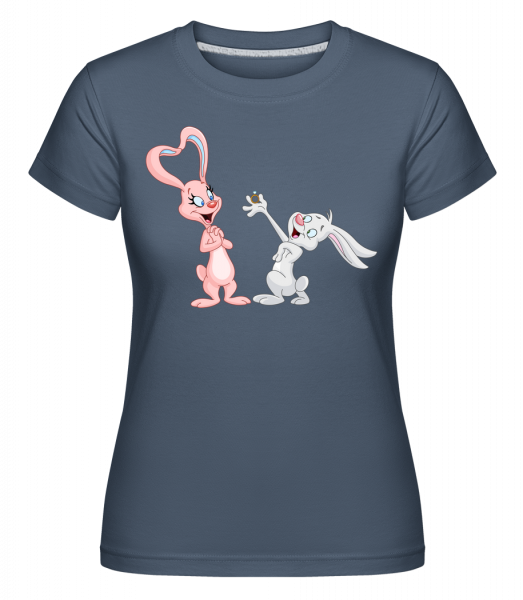 Love Rabbits Comic - Shirtinator Frauen T-Shirt - Denim - Vorn