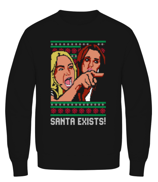 Santa Exists - Men's Sweatshirt - Black - Front