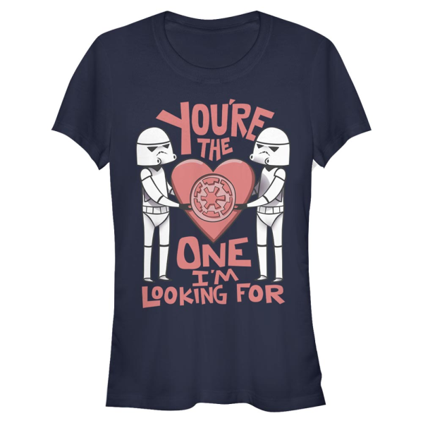 Star Wars - Stormtrooper Droid Looking For - Valentinstag - Frauen T-Shirt - Marine - Vorne