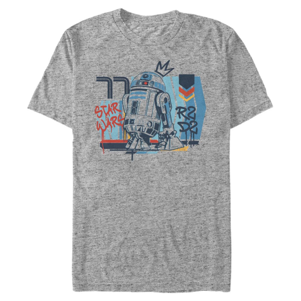 Star Wars - R2-D2 R2D2 - Männer T-Shirt - Grau meliert - Vorne