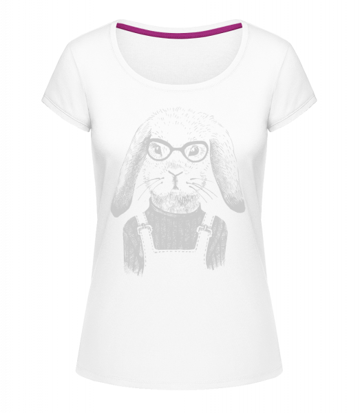 Hipster Rabbit - Megan Crewneck T-Shirt - White - Vorn