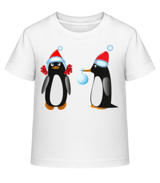 Pinguin An Weihnachten 3 - Kinder Shirtinator T-Shirt - Weiß - Vorne