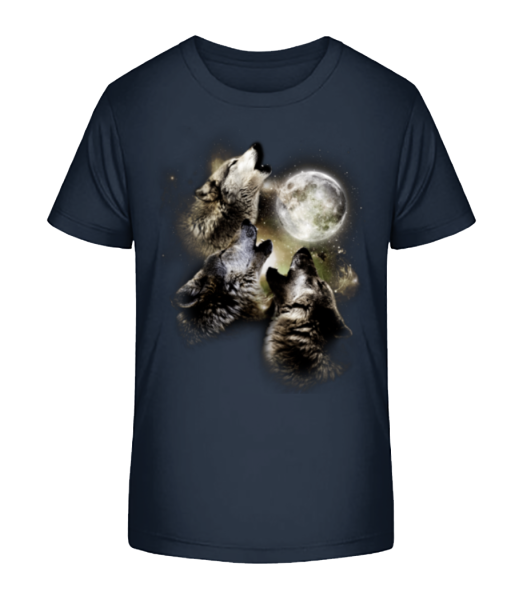 Wolf Moon - Kid's Bio T-Shirt Stanley Stella - Navy - Front