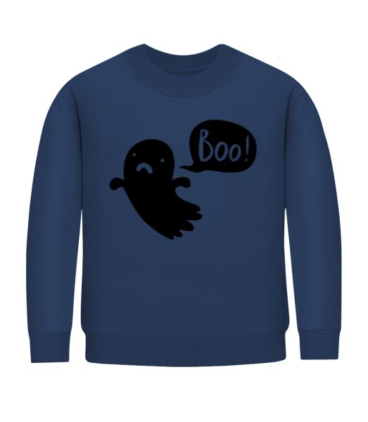 Boo! Ghost - Kid's Sweatshirt - Navy - Front