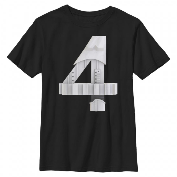 Star Wars - Stormtrooper Trooper Four - Birthday - Kids T-Shirt - Black - Front