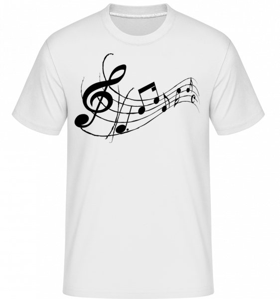 Music Notes Black -  Shirtinator Men's T-Shirt - White - Vorn