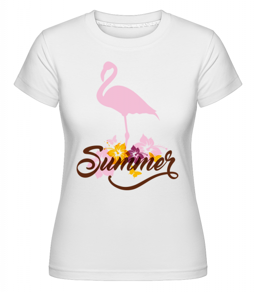 Summer Flamingo -  Shirtinator Women's T-Shirt - White - Vorn