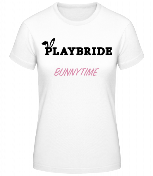 Playbride Bunnytime - Frauen Basic T-Shirt - Weiß - Vorn