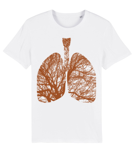 Baum Lungen - Männer Bio T-Shirt Stanley Stella - Weiß - Vorne