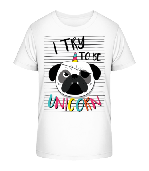 Unicorn Dog - Kid's Bio T-Shirt Stanley Stella - White - Front