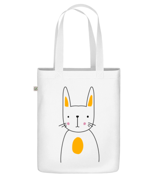 Cute Rabbit - Organic tote bag - White - Front