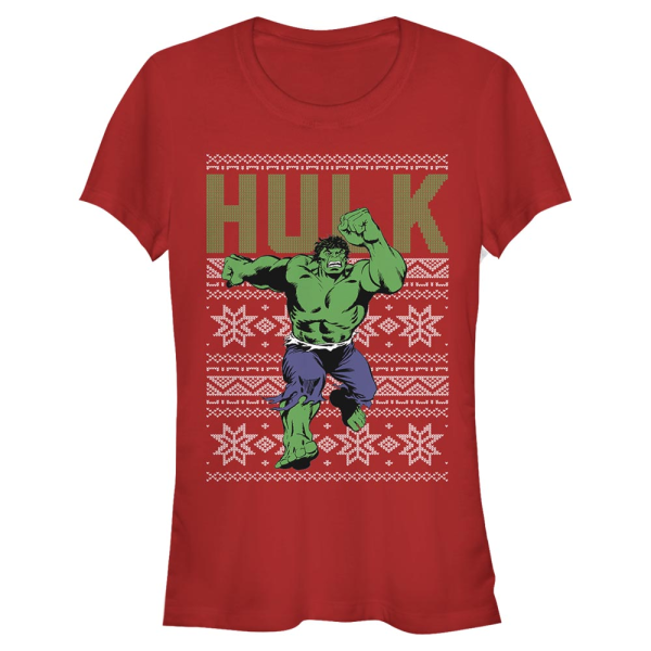Marvel - Avengers - Hulk UglyTop - Weihnachten - Frauen T-Shirt - Rot - Vorne