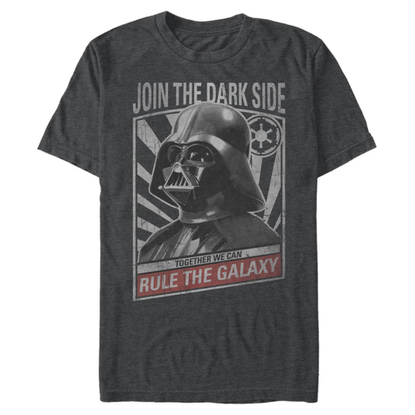 Star Wars - Darth Vader Galaxy Ruler - Männer T-Shirt - Anthrazit meliert - Vorne