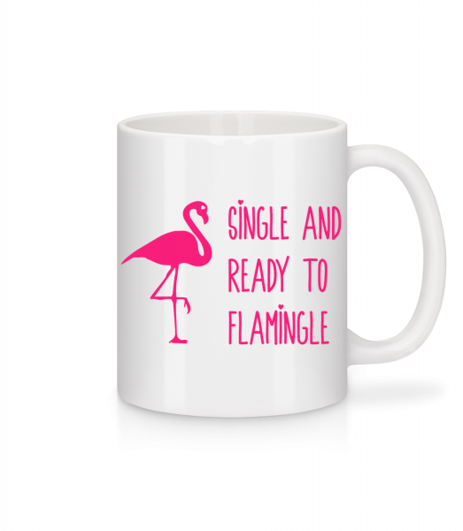 Single And Ready To Flamingle - Tasse - Weiß - Vorn