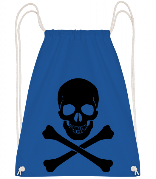 Skull And Bones - Drawstring Backpack - Royal Blue - Vorn