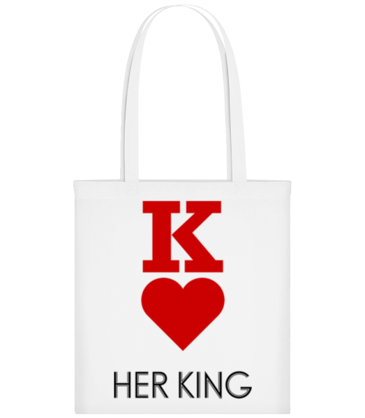 Her King - Stofftasche - Weiß - Vorne