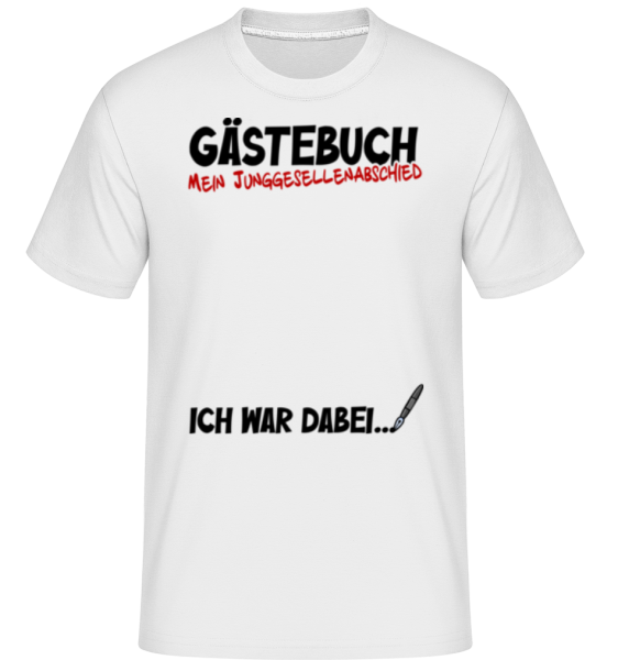 Junggesellenabschied JGA Gästebuch - Shirtinator Männer T-Shirt - Weiß - Vorne