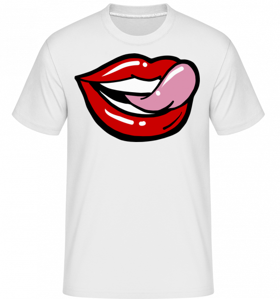 Red Lips -  Shirtinator Men's T-Shirt - White - Vorn