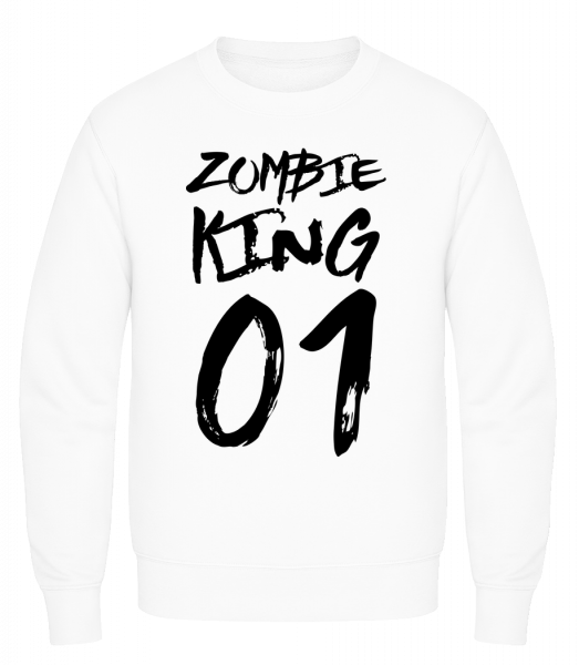 Zombie King - Männer Pullover AWDis - Weiß - Vorn
