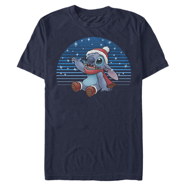 Disney Classics - Lilo & Stitch - Lilo & Stitch Snowing Stitch - Weihnachten - Männer T-Shirt - Marine - Vorne