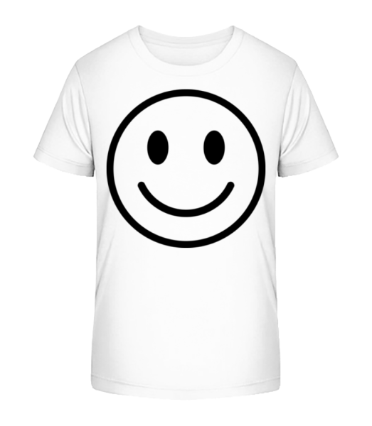 Happy Emoticon - Kid's Bio T-Shirt Stanley Stella - White - Front