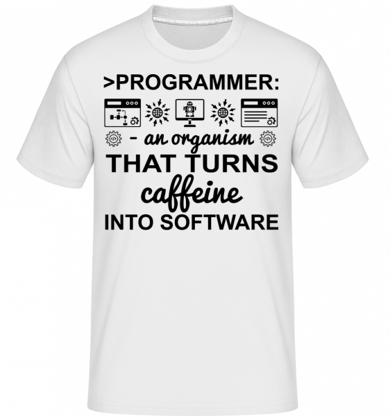 Caffeine Into Software -  Shirtinator Men's T-Shirt - White - Vorn