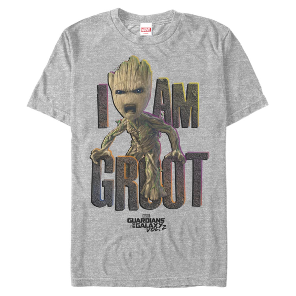 Marvel - Guardians of the Galaxy - Groot I Am Rock - Männer T-Shirt - Grau meliert - Vorne
