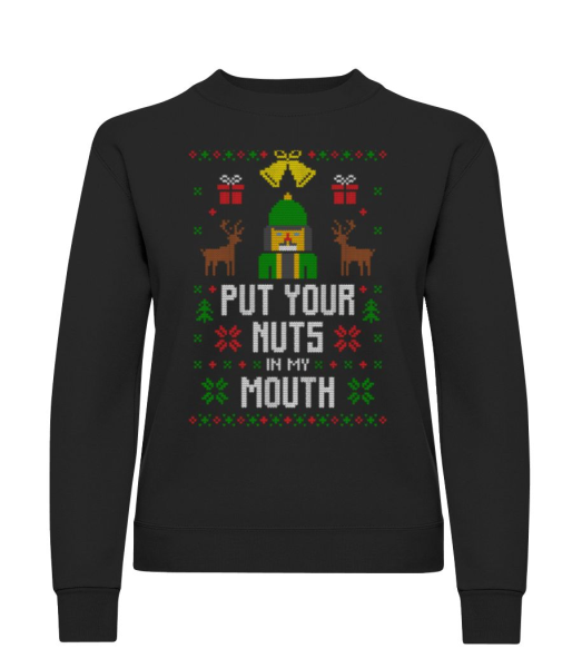 Put Your Nuts In My Mouth - Frauen Pullover - Schwarz - Vorne