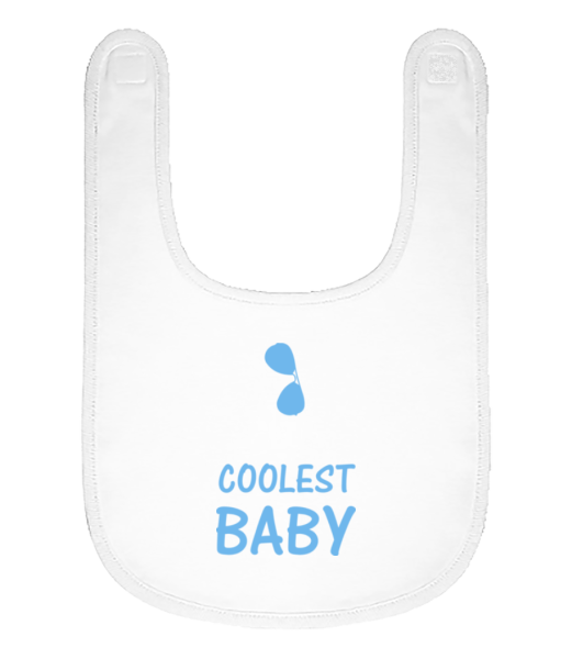 Coolest Baby - Organic Baby Bib - White - Front