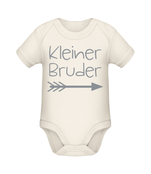 Kleiner Bruder - Baby Bio Strampler - Creme - Vorne