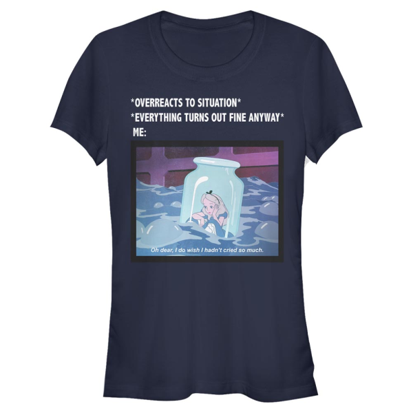 Disney Classics - Alice im Wunderland - Alice Anxiety Meme - Frauen T-Shirt - Marine - Vorne