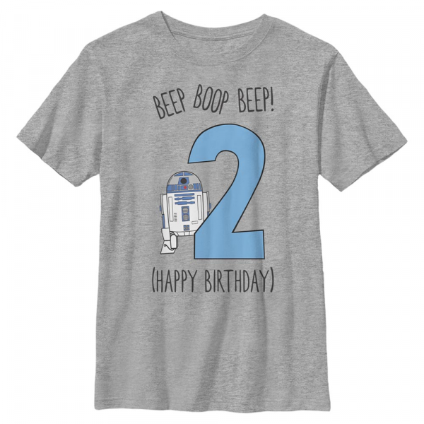 Star Wars - R2-D2 Boop Birthday - Birthday - Kids T-Shirt - Heather grey - Front