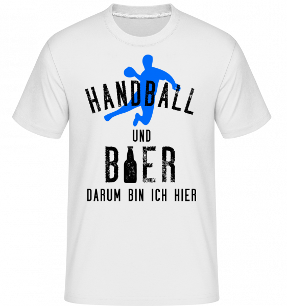 Handball Und Bier - Shirtinator Männer T-Shirt - Weiß - Vorn